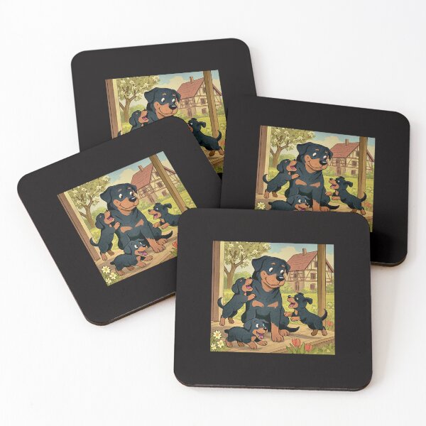 Item preview, Rottweiller on the porch with Puppies designed and sold by Helios Be. Lavsh.