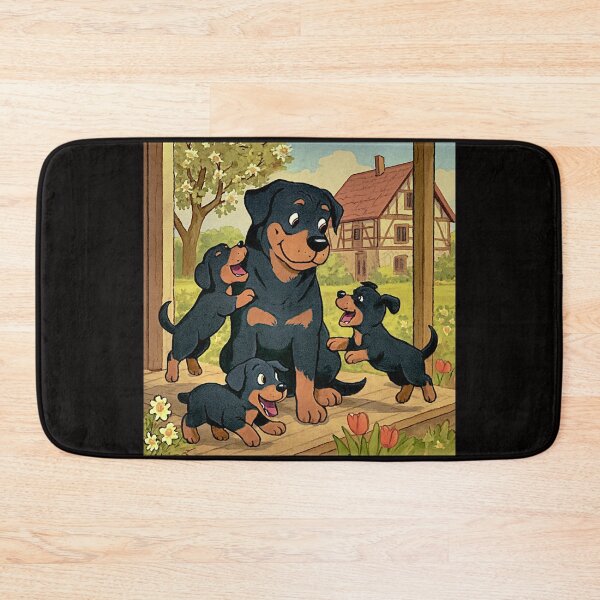 Item preview, Rottweiller on the porch with Puppies designed and sold by Helios Be. Lavsh.