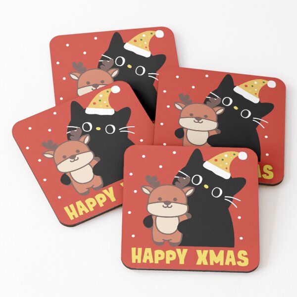 Item preview, Adorable Cat & Reindeer Holiday Hug – Funny Christmas Gift for Cat Lovers designed and sold by Lu7u.
