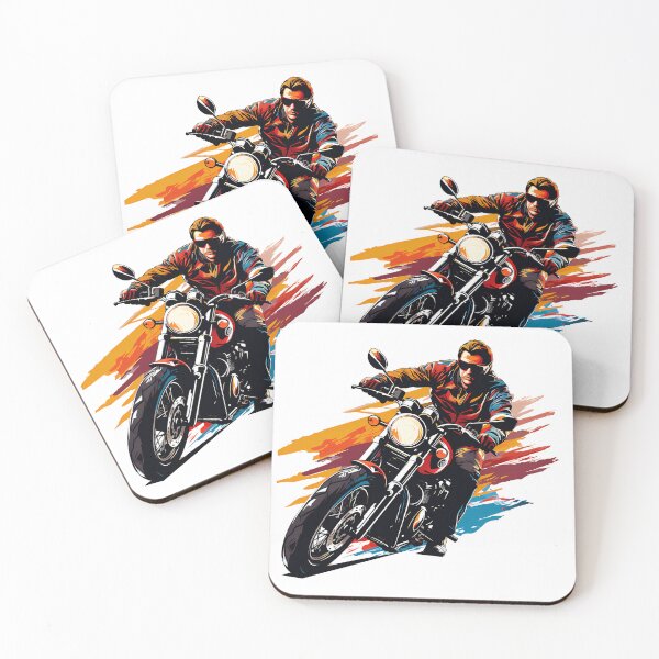 Item preview, Motorcycle Rider Illustration – Bold Biker Art in Dynamic Colors designed and sold by DesignArtist.ia.