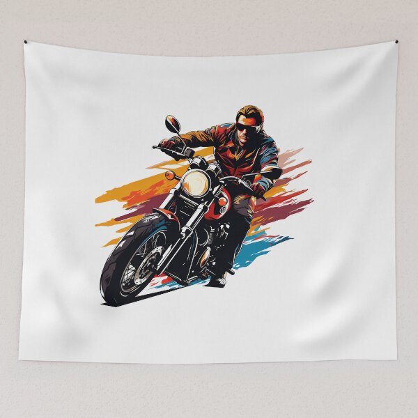 Item preview, Motorcycle Rider Illustration – Bold Biker Art in Dynamic Colors designed and sold by DesignArtist.ia.