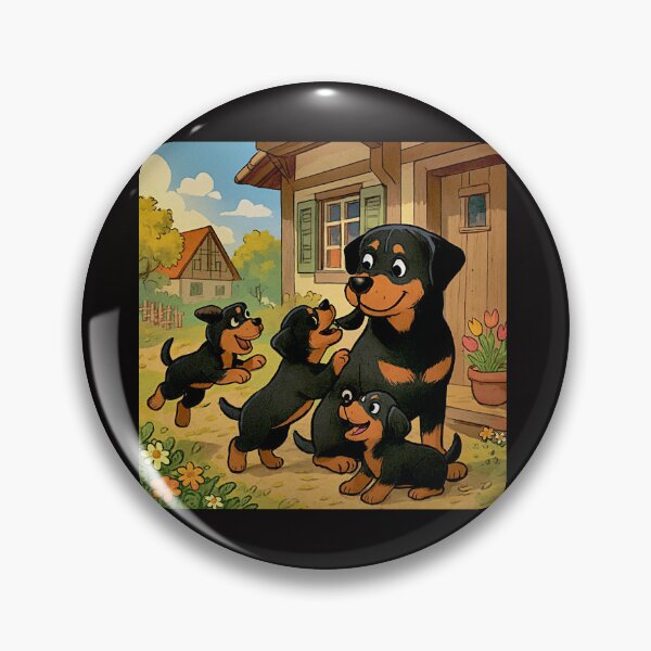 Item preview, Rottweiller on the porch with Puppies#1 designed and sold by Helios Be. Lavsh.