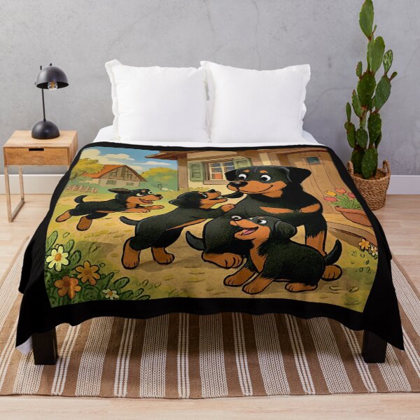 Item preview, Rottweiller on the porch with Puppies#1 designed and sold by Helios Be. Lavsh.