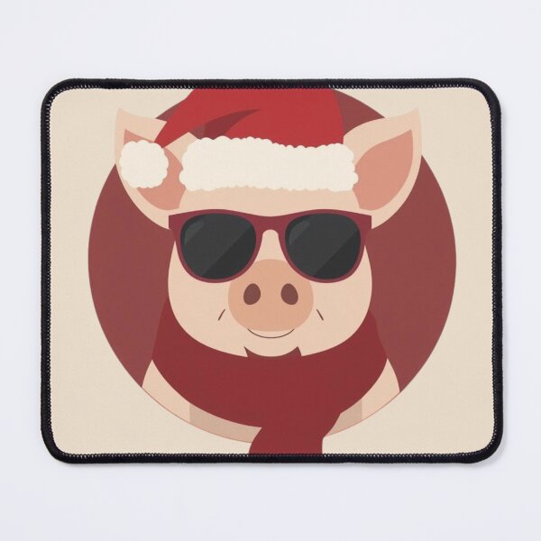 Item preview, Cool Christmas Pig with Sunglasses | Retro Holiday Animal Illustration designed and sold by AM-little-shop.