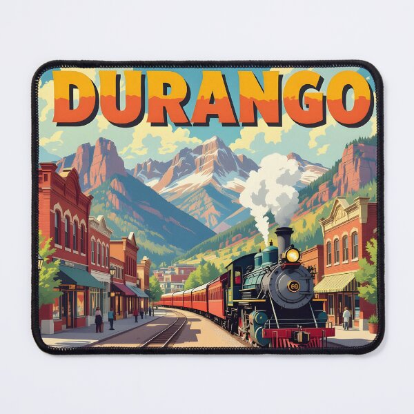 Item preview, Durango, Colorado, USA: Vintage-Style Painterly Travel Poster designed and sold by LSVart.