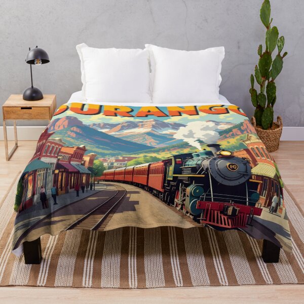 Item preview, Durango, Colorado, USA: Vintage-Style Painterly Travel Poster designed and sold by LSVart.
