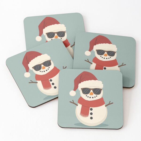 Item preview, Cool Snowman Christmas Art | Retro Santa Hat & Sunglasses Holiday Illustration designed and sold by AM-little-shop.