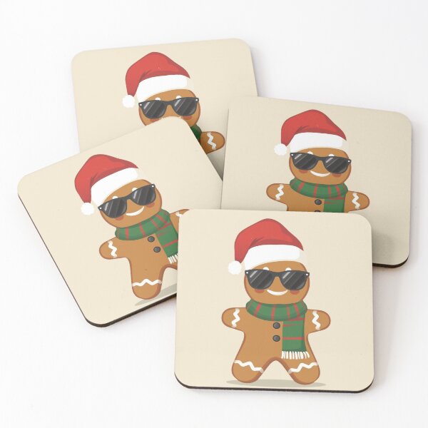 Item preview, Cool Gingerbread Man Christmas Art | Santa Hat & Sunglasses Cute Holiday Illustration designed and sold by AM-little-shop.