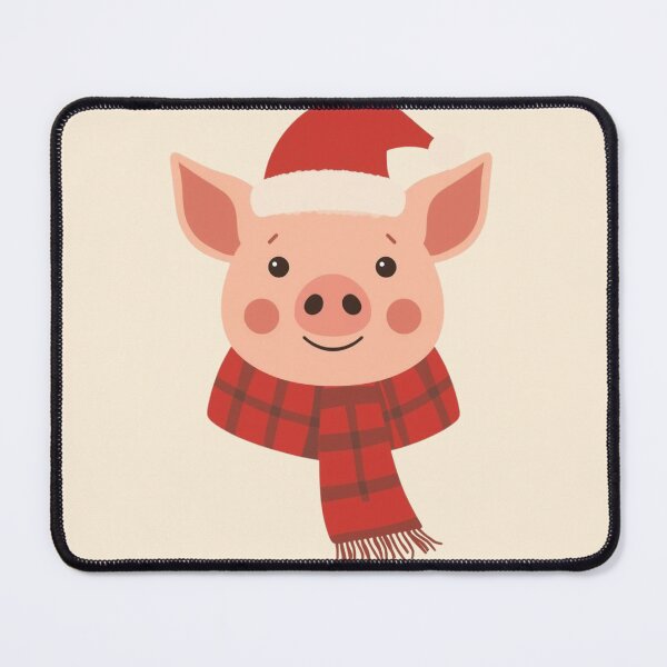 Item preview, Cute Christmas Pig | Santa Hat & Red Scarf Holiday Animal Illustration designed and sold by AM-little-shop.