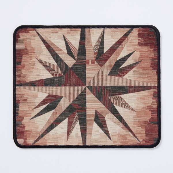 Item preview, Bold Geometric Compass Star Pattern | Earthy Warm Tones Rug Design designed and sold by designwiss.