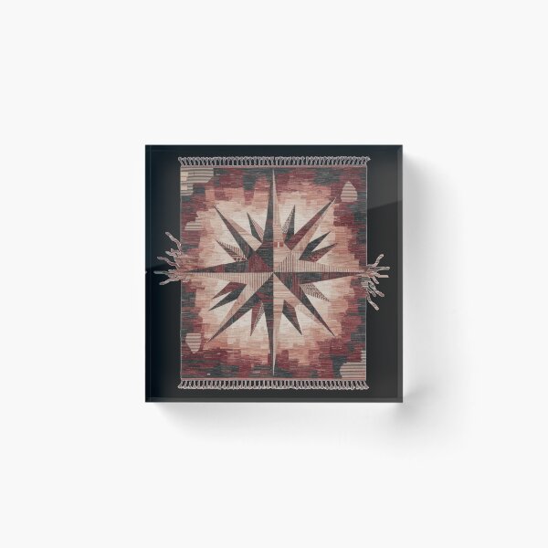Item preview, Bold Geometric Compass Star Pattern | Earthy Warm Tones Rug Design designed and sold by designwiss.