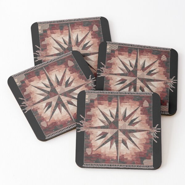 Item preview, Bold Geometric Compass Star Pattern | Earthy Warm Tones Rug Design designed and sold by designwiss.