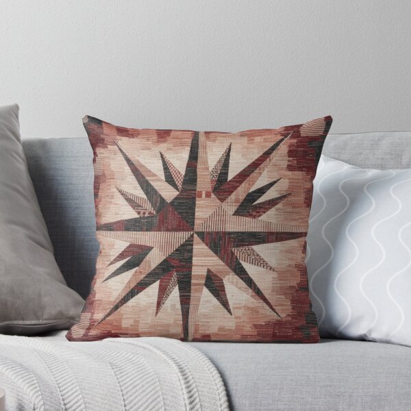 Item preview, Bold Geometric Compass Star Pattern | Earthy Warm Tones Rug Design designed and sold by designwiss.
