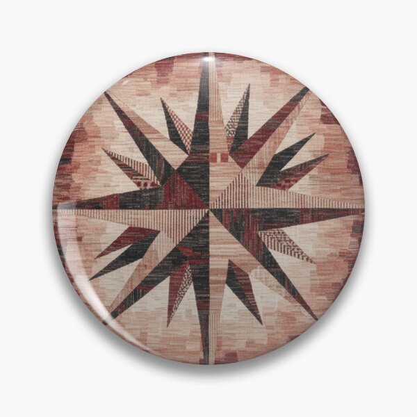 Item preview, Bold Geometric Compass Star Pattern | Earthy Warm Tones Rug Design designed and sold by designwiss.