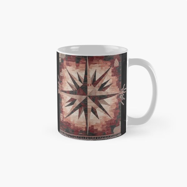 Item preview, Bold Geometric Compass Star Pattern | Earthy Warm Tones Rug Design designed and sold by designwiss.