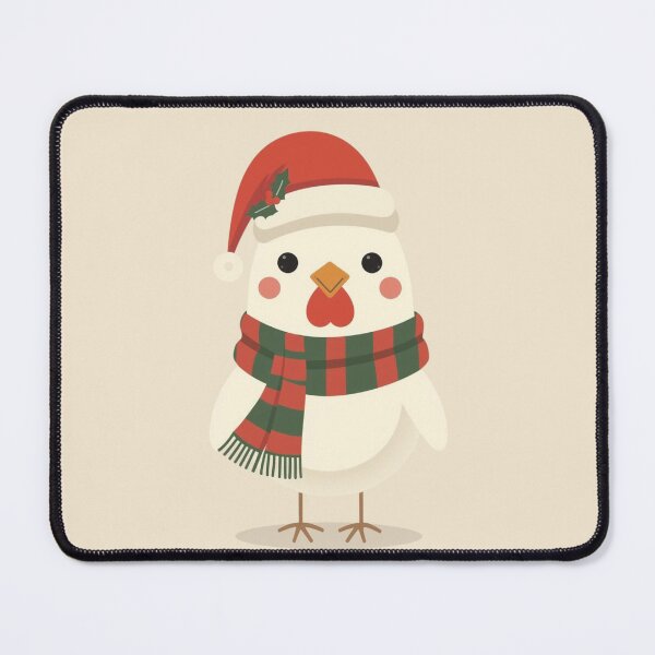 Item preview, Cute Christmas Chicken | Santa Hat & Holiday Scarf Festive Illustration designed and sold by AM-little-shop.