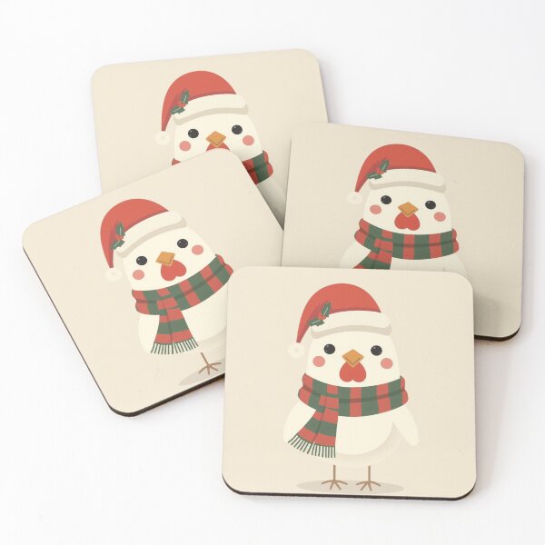 Item preview, Cute Christmas Chicken | Santa Hat & Holiday Scarf Festive Illustration designed and sold by AM-little-shop.