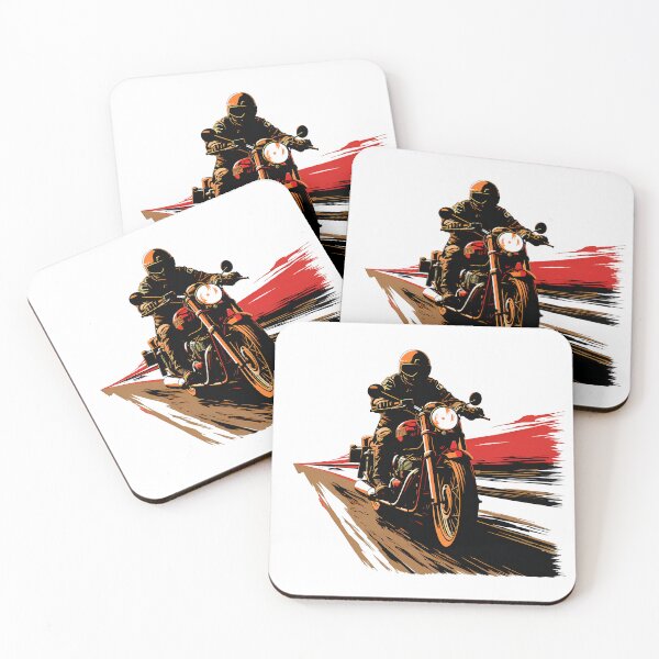 Artikelvorschau, Motorradillustration „Night Rider“ – Ausdrucksstarke Retro-Biker-Kunst entworfen und verkauft von DesignArtist.ia.