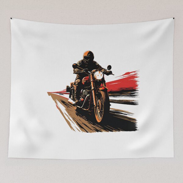 Artikelvorschau, Motorradillustration „Night Rider“ – Ausdrucksstarke Retro-Biker-Kunst entworfen und verkauft von DesignArtist.ia.