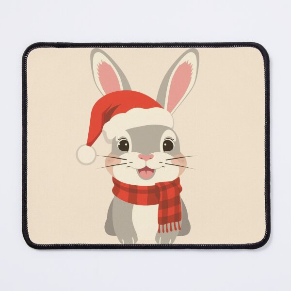 Item preview, Cute Christmas Bunny | Santa Hat & Plaid Scarf Holiday Illustration designed and sold by AM-little-shop.