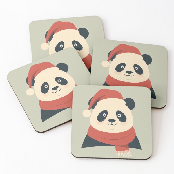 Item preview, Cute Christmas Panda | Santa Hat & Red Scarf Holiday Illustration designed and sold by AM-little-shop.