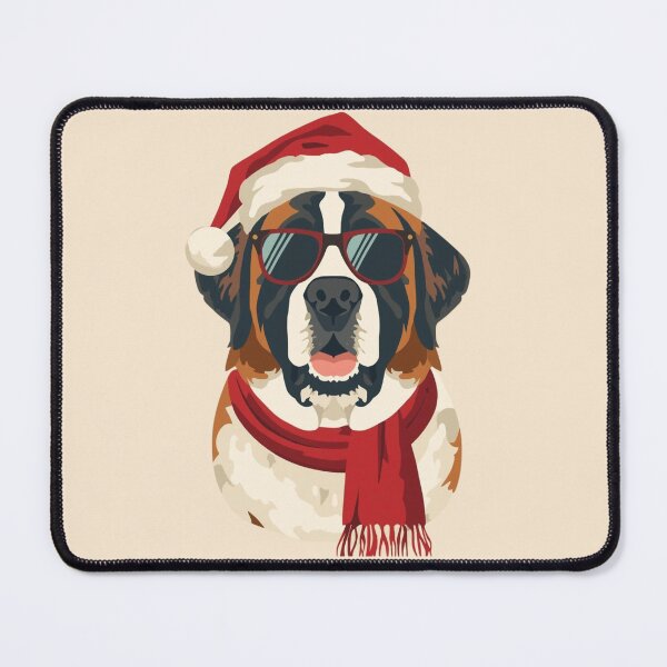 Item preview, Cool Christmas St. Bernard | Funny Holiday Dog with Santa Hat and Sunglasses designed and sold by AM-little-shop.