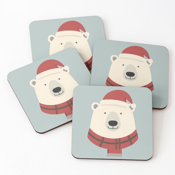Item preview, Christmas Polar Bear | Cute Winter Animal Illustration with Santa Hat and Cozy Scarf designed and sold by AM-little-shop.