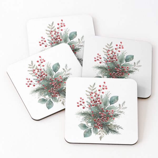 Item preview, Holly Berry & Pine Spray – Classic Christmas Botanical Watercolor designed and sold by PaperieJennifer.