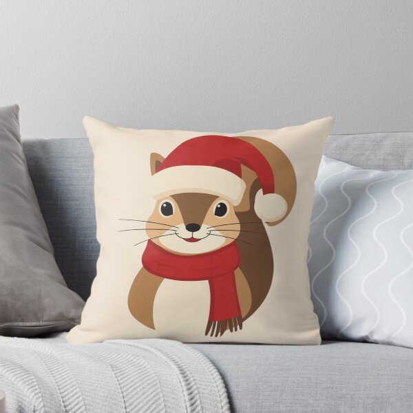 Item preview, Cute Christmas Squirrel with Santa Hat and Red Scarf | Vintage Holiday Animal Art Kawaii Winter Illustration designed and sold by AM-little-shop.