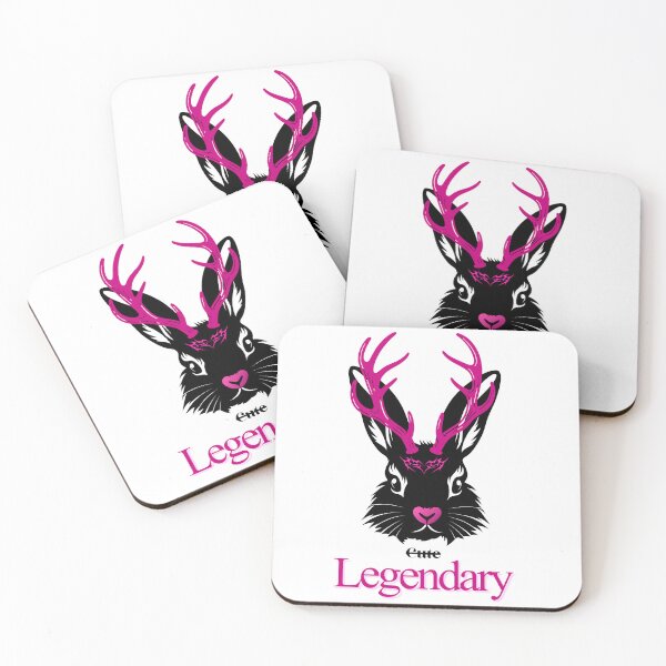 Item preview, black jackalope with pink horns designed and sold by Wildcreatrix.