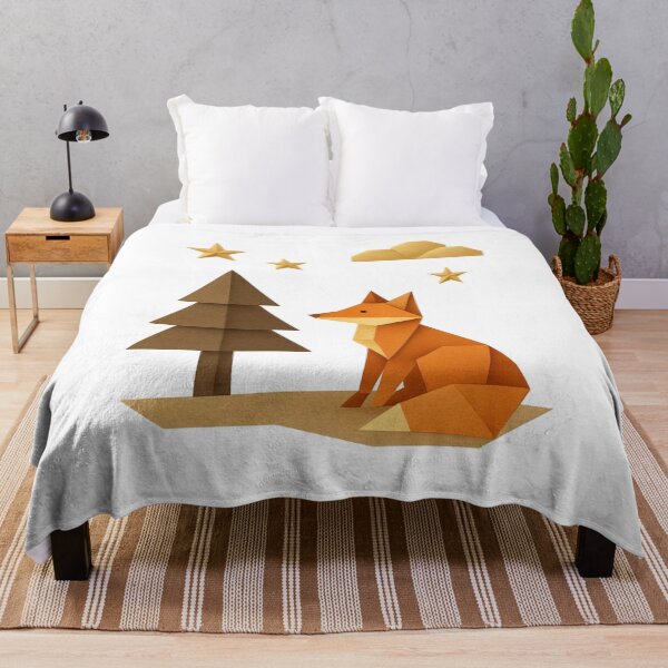 Item preview, Origami Fox Night Forest T-Shirt | Cute Animal Nature Aesthetic Tee designed and sold by KDesignCrafts.