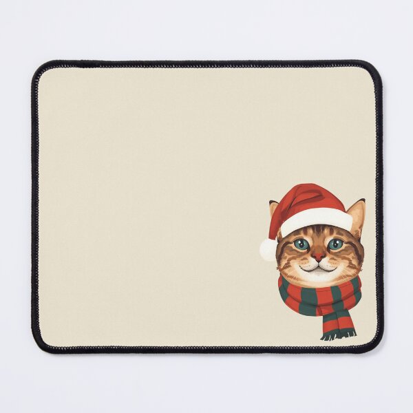 Item preview, Christmas Cat | Cute Holiday Illustration with Santa Hat and Cozy Scarf designed and sold by AM-little-shop.