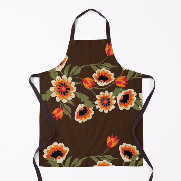 Aperçu de l'œuvre Motif floral sur fond brun foncé créée et vendue par Chirayu1111.