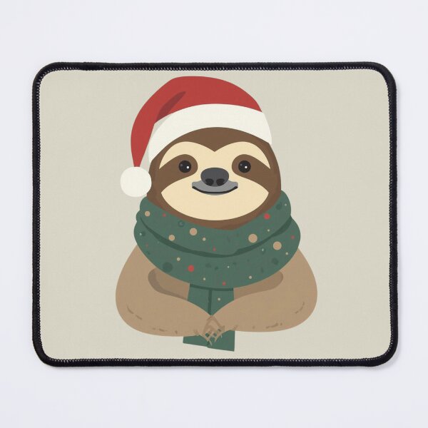 Item preview, Cute Christmas Sloth | Holiday Animal Illustration with Santa Hat and Scarf designed and sold by AM-little-shop.