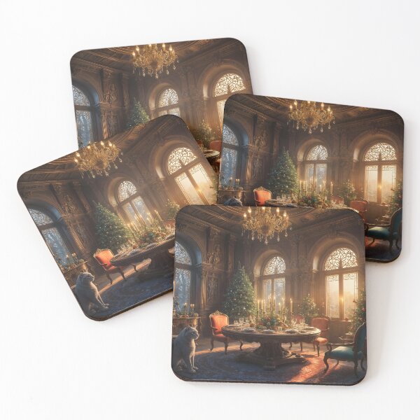 Item preview, Magical Christmas room with a large cat designed and sold by KunstGeist.