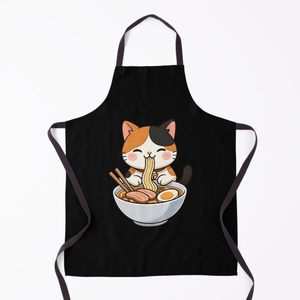 Item preview, Kawaii Calico Cat Eating Ramen designed and sold by dudelinart.