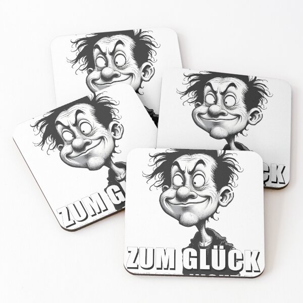 Artikelvorschau, Cartoonkunst mit „Zum Glück…“-Zitat entworfen und verkauft von pASob-dESIGN.