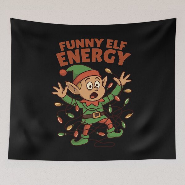 Item preview, Funny Elf Energy – Retro Christmas Humor Design designed and sold by Kewessthetic.