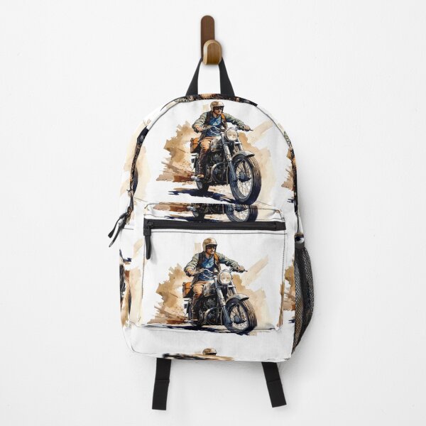 Item preview, Adventure Rider Motorcycle Illustration – Vintage Off-Road Biker Art designed and sold by DesignArtist.ia.