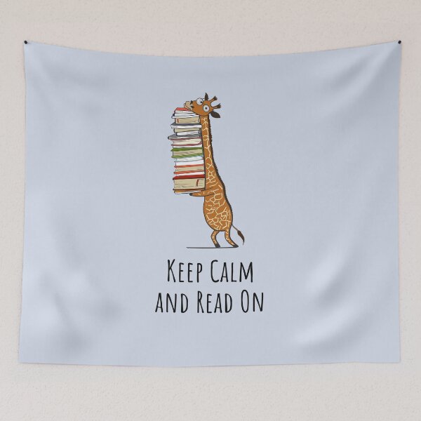 Item preview, Funny Giraffe Holding a Stack of Books - Keep Clam And Read On - Book Lover Gift, Phones Cases And Other Gift designed and sold by MemWear.