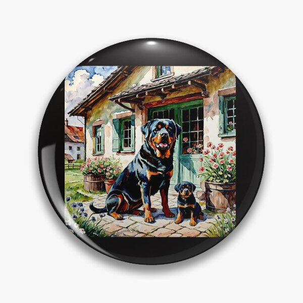 Item preview, Rottweiller on the porch with Puppies#2 designed and sold by Helios Be. Lavsh.