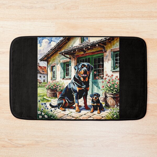 Item preview, Rottweiller on the porch with Puppies#2 designed and sold by Helios Be. Lavsh.