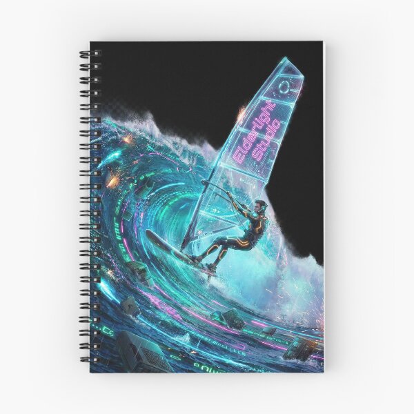 Item preview, Cyberpunk Windsurfer - Neon Digital Wave & Circuit Art designed and sold by Elderlight Studio - L. Vlashev.