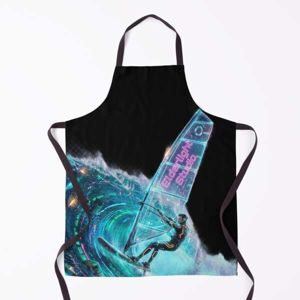 Item preview, Cyberpunk Windsurfer - Neon Digital Wave & Circuit Art designed and sold by Elderlight Studio - L. Vlashev.