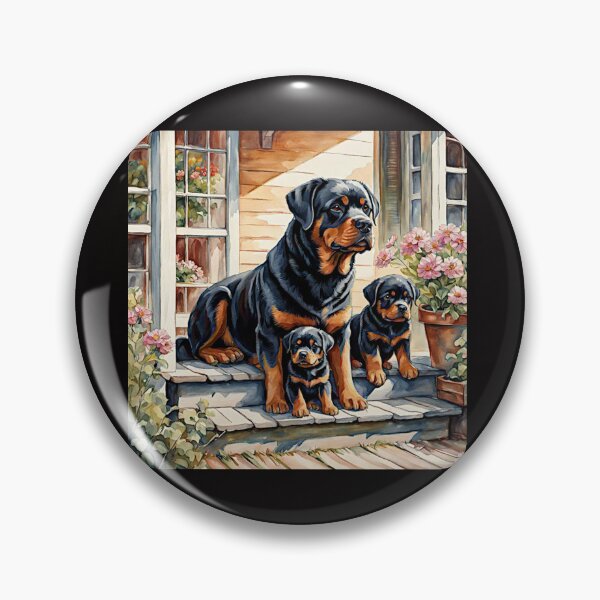 Item preview, Rottweiller on the porch with Puppies#4 designed and sold by Helios Be. Lavsh.