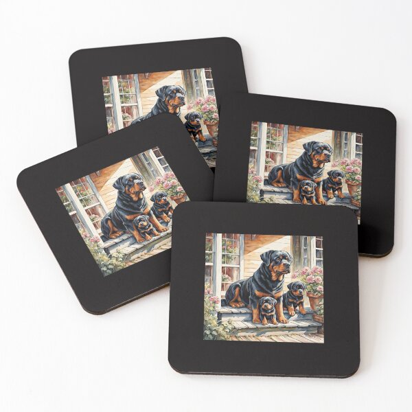 Item preview, Rottweiller on the porch with Puppies#4 designed and sold by Helios Be. Lavsh.