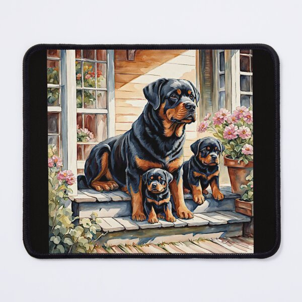 Item preview, Rottweiller on the porch with Puppies#4 designed and sold by Helios Be. Lavsh.