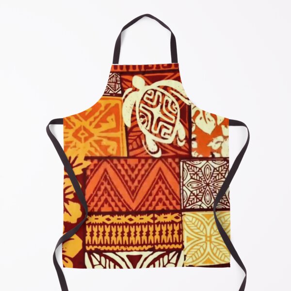 Item preview, Polynesian Patchwork Island Tribal Floral & Turtle Design designed and sold by Myra365Art.