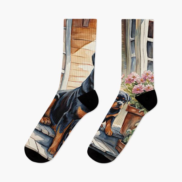 Item preview, Rottweiller on the porch with Puppies#4 designed and sold by Helios Be. Lavsh.