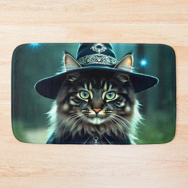 Item preview, Sanja the Wizard - Mystical Maine Coon Cat Under Full Moon designed and sold by BadBeaverDesign.
